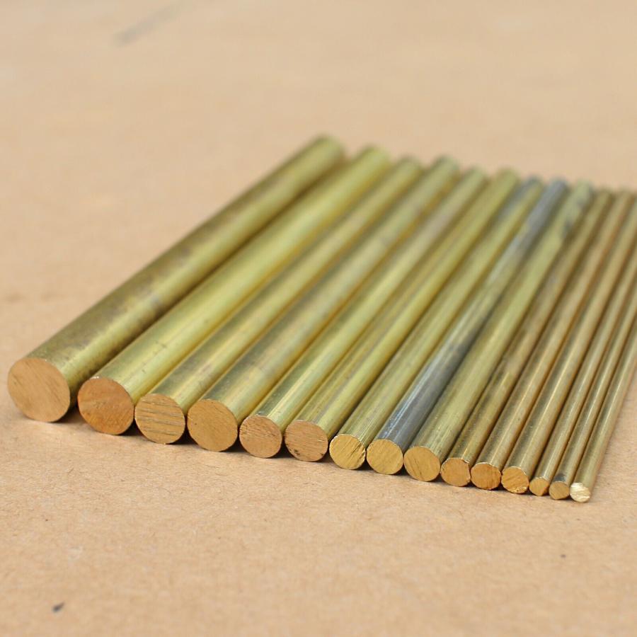 真鍮棒 全長 約100mm 直径 2mm, 3mm, 4mm, 5mm, 6mm, 7mm, 8mm 計15本 