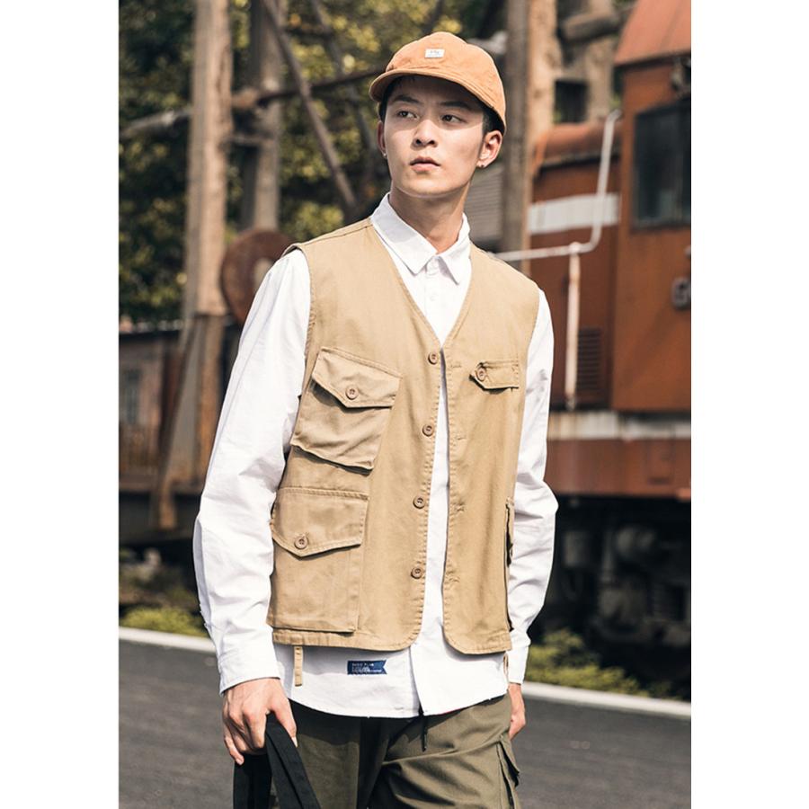 メンズ ベスト チョッキ カーディガン ジレ ノースリーブ ノーカラー ジャケット 春 カジュアルコーデ 羽織 秋 Sale 74 Off 大きい 男子 トップス 夏 ゆったり