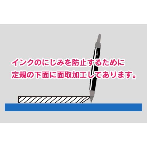 DRAPAS 面取付き三角定規 目盛無し 3mm厚 60cm 13-237（2枚1組）｜gazai-yh｜04