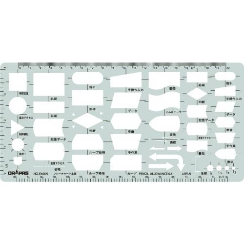 (未使用･未開封品)　ドラパス テンプレート E408 フローチャート定規 B 31408 sdt40b8 ドラパス テンプレート 31-E408 フローチャート定規 B ※メール便対応可
