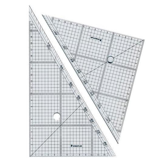 ステッドラー レイアウト用方眼三角定規 2mm厚 30cm（2枚1組） 966-30