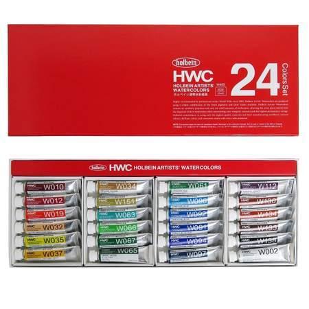透明水彩絵の具　HWC　24色セット　5ml　ホルベイン｜gazaiya1