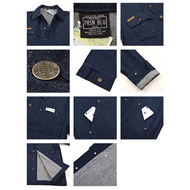 PRISON BLUES プリズンブルース デニム ジャケット ヤードコート シャツ #610 YARD COAT メンズ｜gb-int｜04