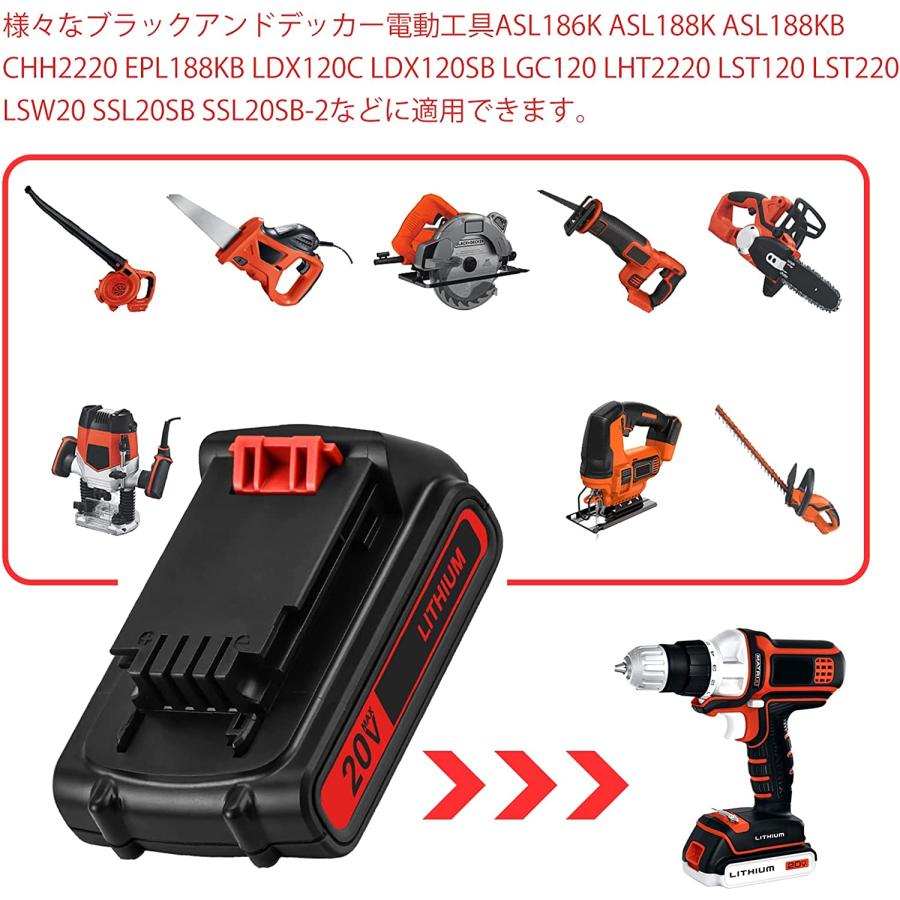 A ブラックアンドデッカー BL2018　互換バッテリー BL1518 4個 ブラック＆デッカー ブラックアンドデッカー blackanddecker