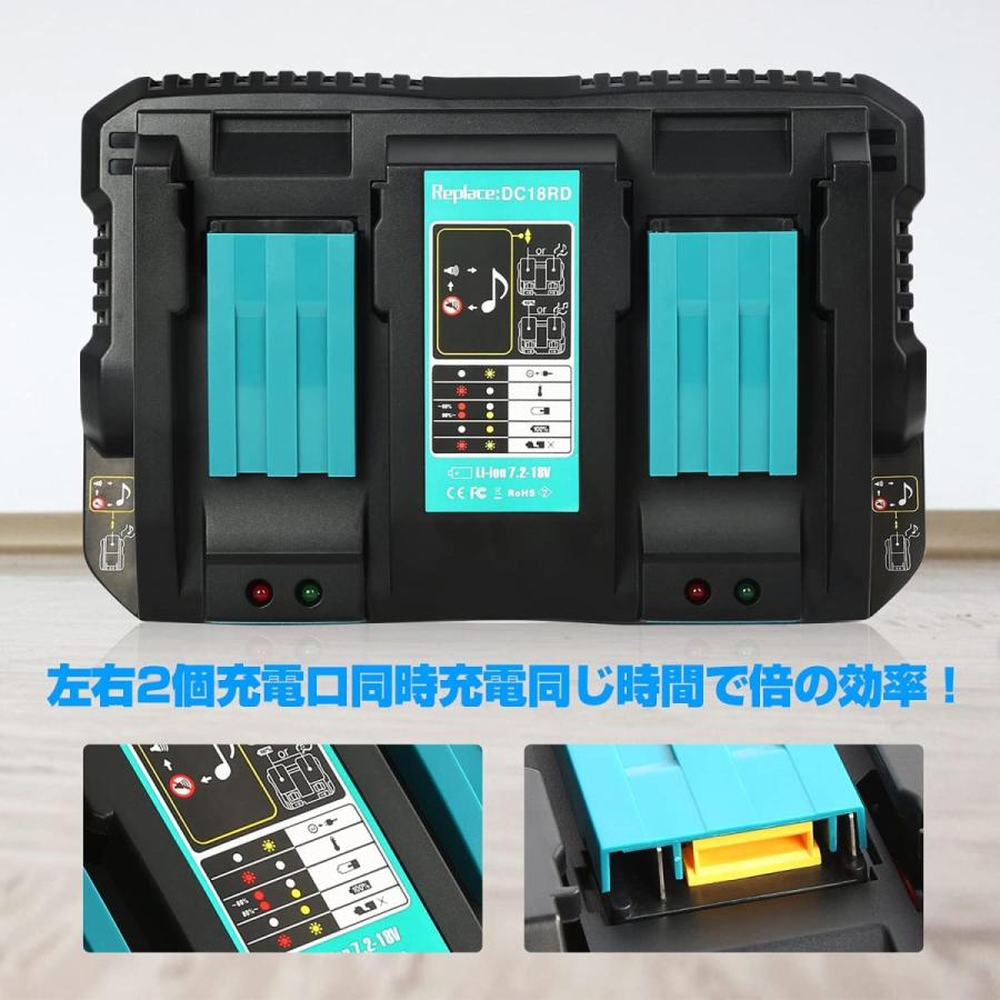 Longsafe マキタ makita 互換 DC18RD 2口 急速充電器 充電器 Longsafe マキタ makita 互換 DC18RD 2口 急速充電器 充電器