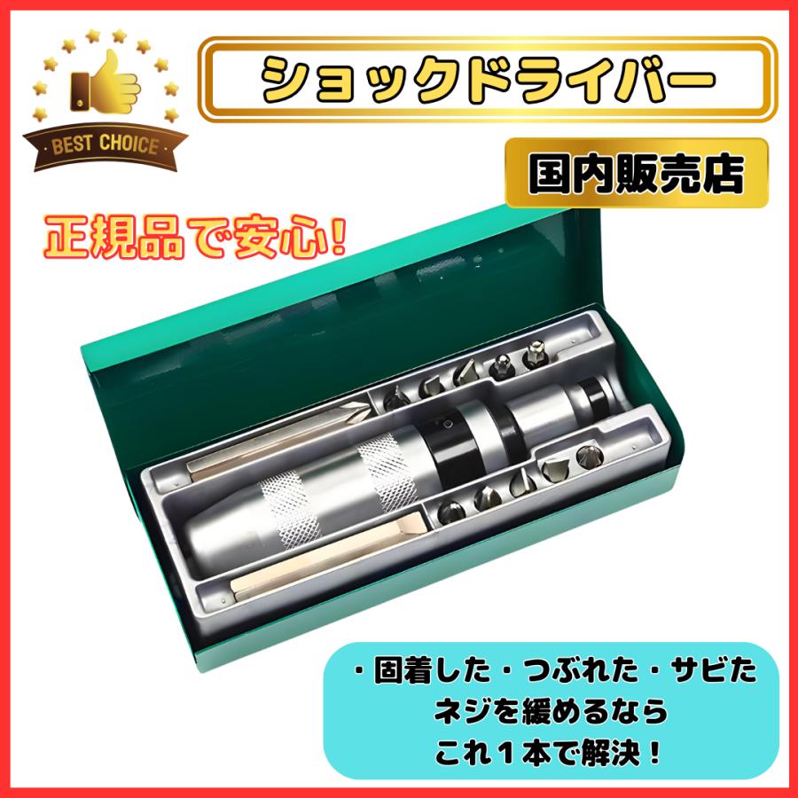 ショックドライバー ビットケースセット ネジ外し 工具 クロムバナジウム鋼 ビット なめたネジ 錆びたネジ 固着したネジなどを外す 回転方向指定可能（SDC01） の商品画像