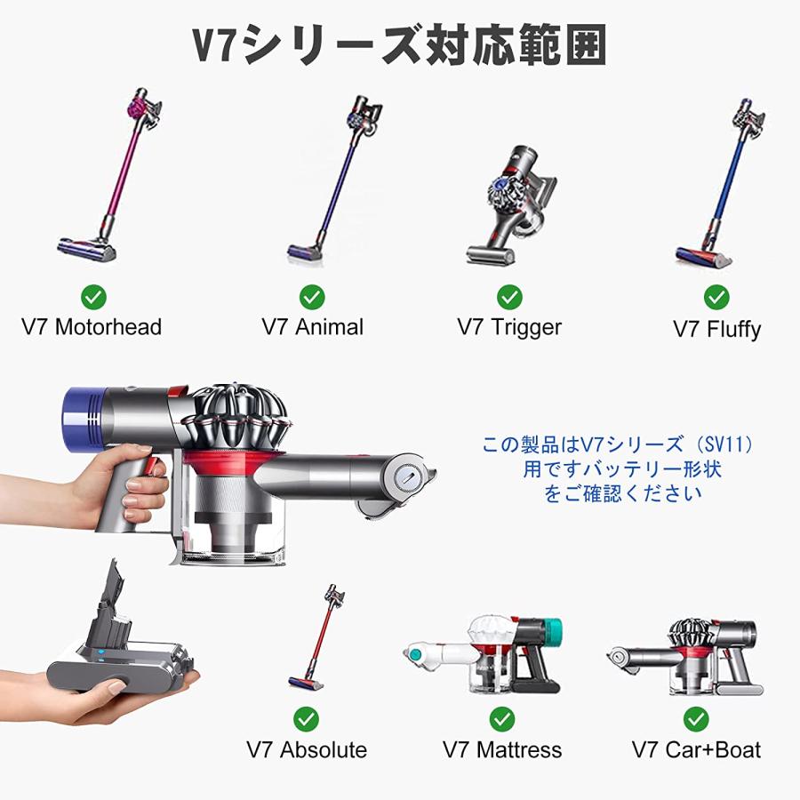 ダイソン Dyson 互換 バッテリー V7 21.6V 3.0Ah SV11 バッテリー 互換 21.6V V7Animal / Motorhead / Absolute / Fluffy (V7)｜gb-shop｜04