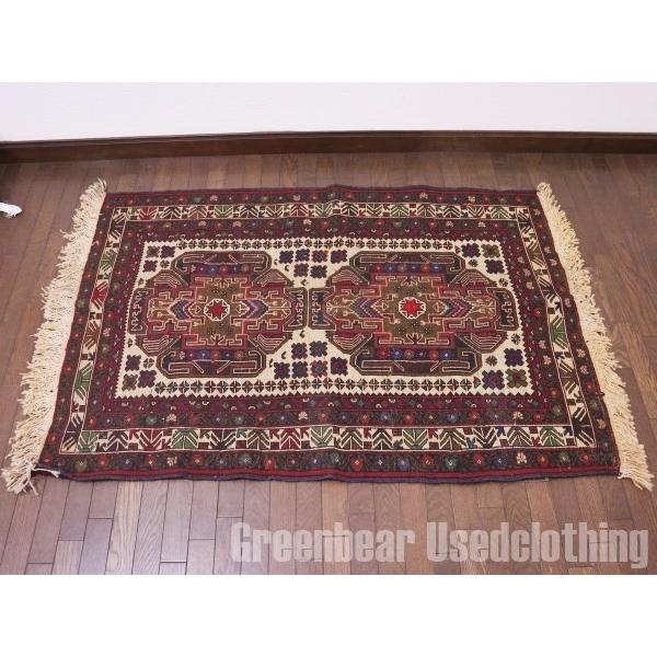 未使用品 アフガンラグ トライバルラグ ウール絨毯 アンティーク  