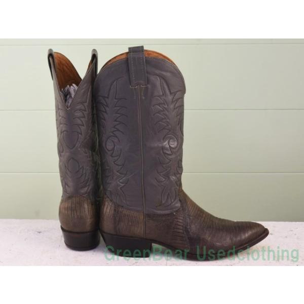 USA製 NOCONA BOOTSビンテージ ウエスタンブーツ トカゲ革 良い味 グレー メンズ 26.5cmくらい W345｜gb-usedclothing｜02