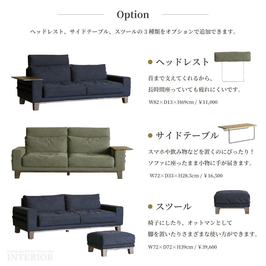 ソファー 3人掛け おしゃれ キャンバス生地 ファブリック ヴィンテージ