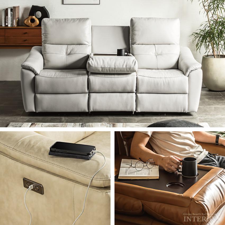 電動ソファー ソファー 北欧 幅188 188cm おしゃれ 3人掛けソファー 本