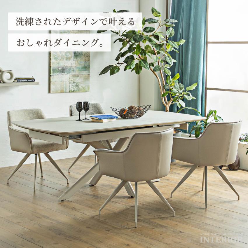 ダイニングテーブル 伸びるテーブル 伸長式 単品 伸縮 メラミン天板