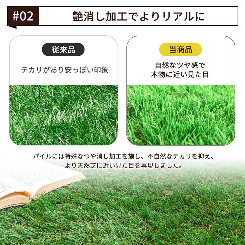 人工芝 ロール 2m×5m 芝丈50mm 芝生マット 人工芝生 ガーデン バルコニー 屋上 テラス 安全 リアル 庭 リノベーション 水はけ 高密度パイル 送料無料 