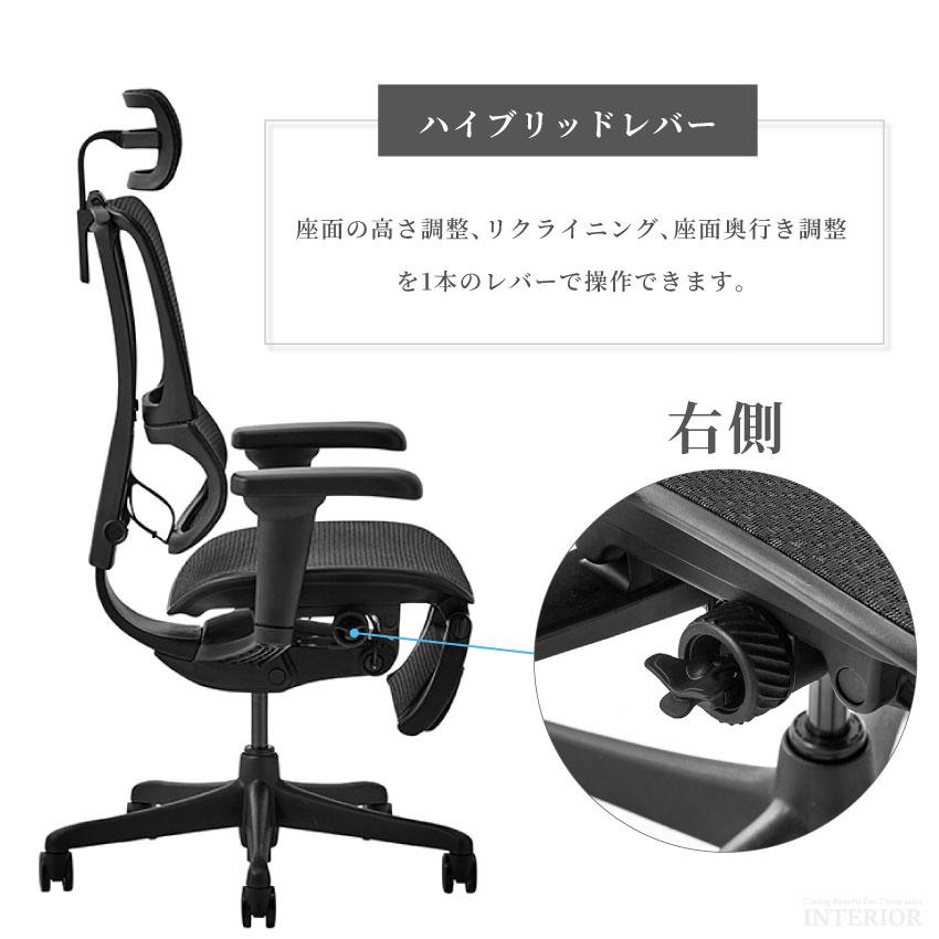 Ergohuman エルゴヒューマン スマート メッシュ デスク リクライニング オフィスチェアー デスク エルゴヒューマン ゲーミングチェア
