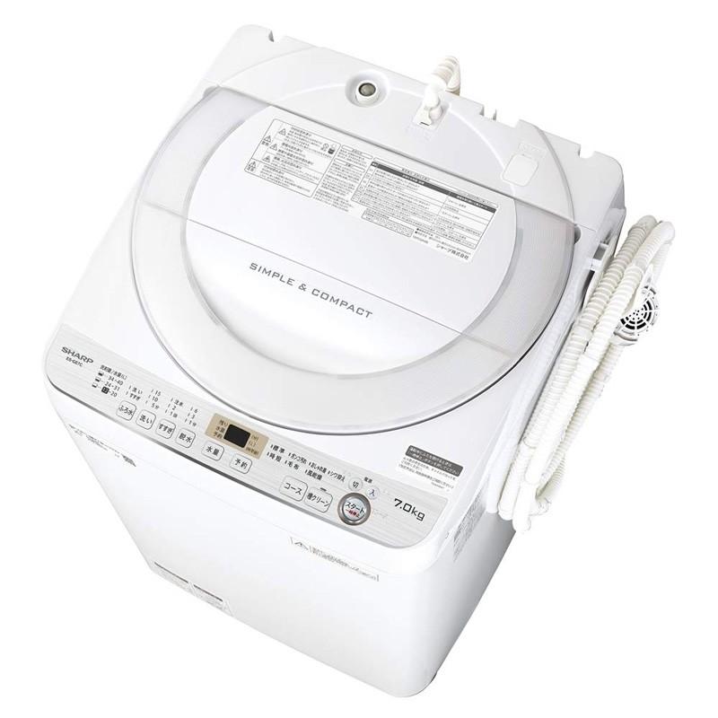 シャープ SHARP 全自動洗濯機 幅56.5cm 7kg ステンレス穴なし槽 ホワイト系 ES-GE7C-W｜gbft-online