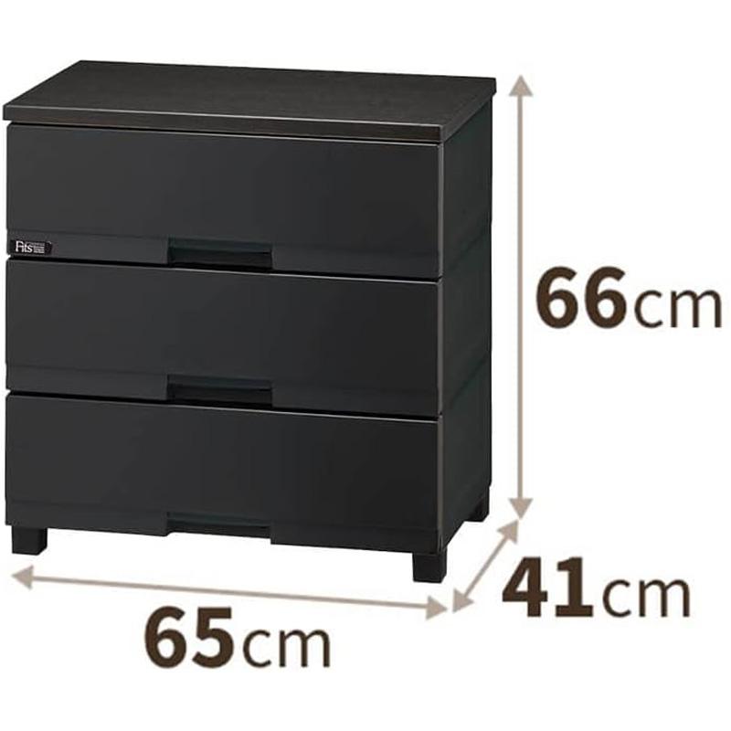 天馬 Tenma フィッツプラス プレミアム チェスト 3段 プレミアムブラック 幅65cm FP6503 | Fits | 02