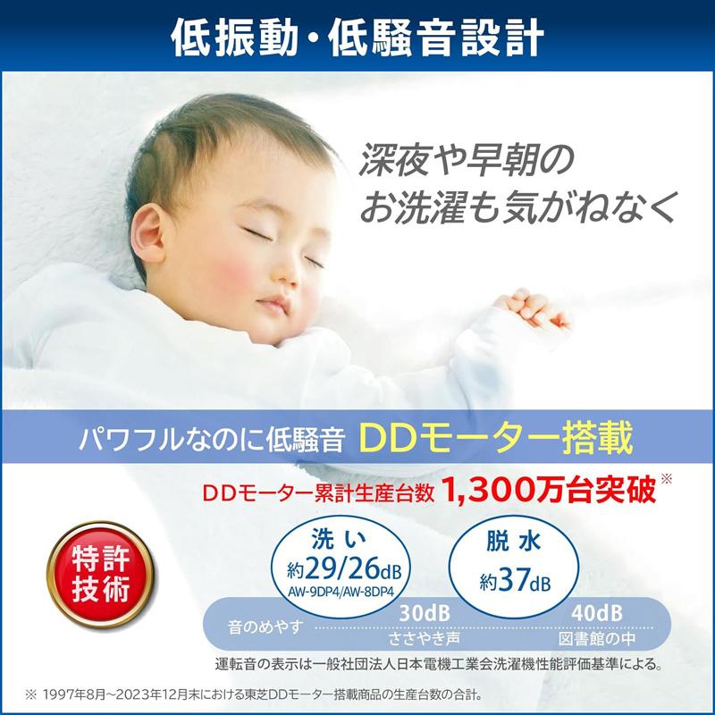 東芝 TOSHIBA ZABOON 全自動洗濯機 縦型 AW-9DP4(W) グランホワイトの画像
