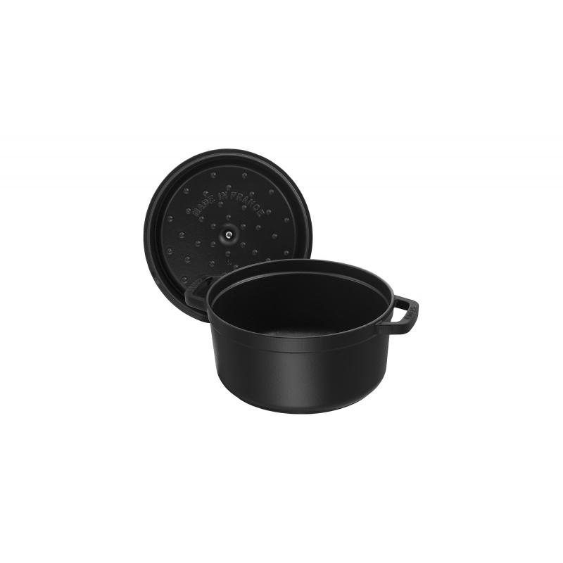 美品【シリアルナンバー付き】ストウブ ココット ラウンド ブラック 18㎝ Staub（ストウブ） 日本国内正規品 生涯保証シリアルナンバー付 ピコ