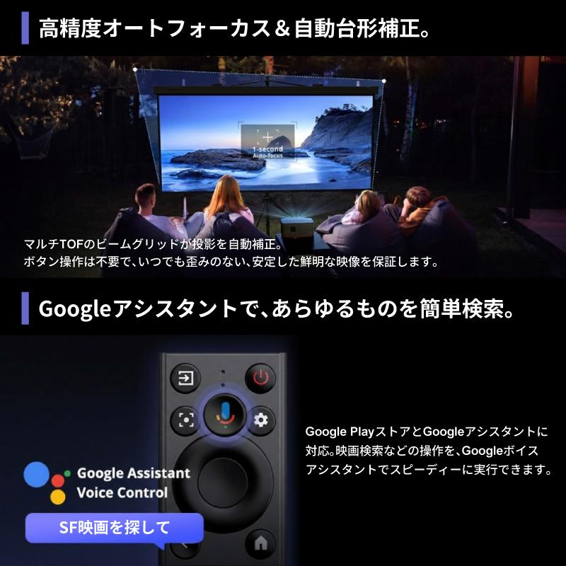 ETOE Whale Pro 高性能ホームプロジェクター Android TV搭載 1500ANSIルーメン フルHD対応モデルの画像
