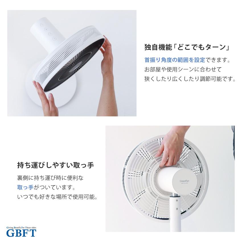The GreenFan 扇風機 ブラック×ダークグレー EGF-1800-DK 正規品 日本