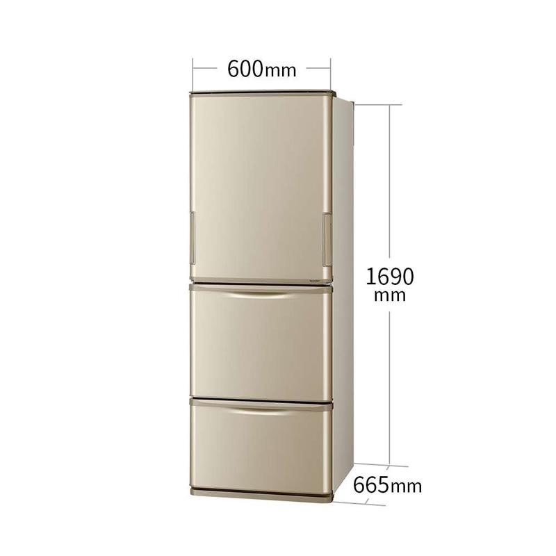 シャープ SHARP 冷蔵庫 マットシャンパン 350L SJ-W357J-N シャープ SHARP 冷蔵庫 マットシャンパン 350L SJ-W357J-N