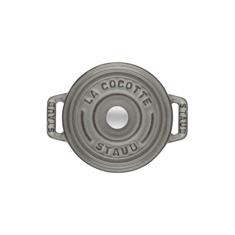 STAUB　ココットラウンド 10cm グレー　シリアルナンバーあり 日本国内正規品 生涯保証シリアルナンバー付 ストウブ staub ピコ