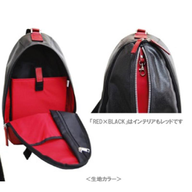 森野帆布 ボディバッグL ブラック×レッド SF-0202 RB : GBFT