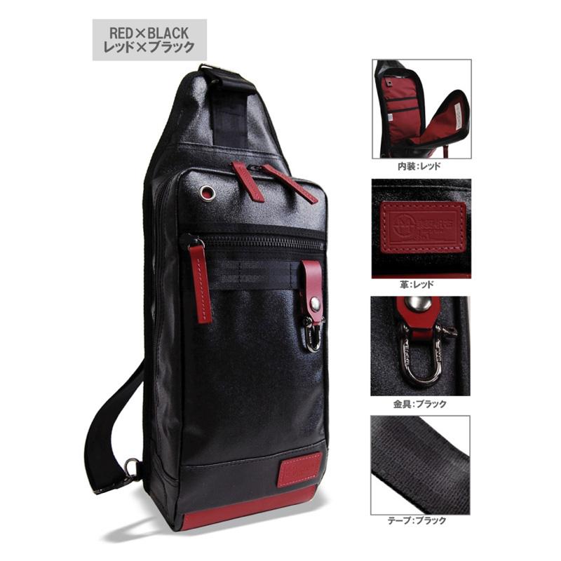 森野帆布× SIGNAL FLAG トートバッグ 2way レザー ショルダー 森野帆布 SIGNALFLAG 2WAY トートバッグ ボディバッグ レッドブラック