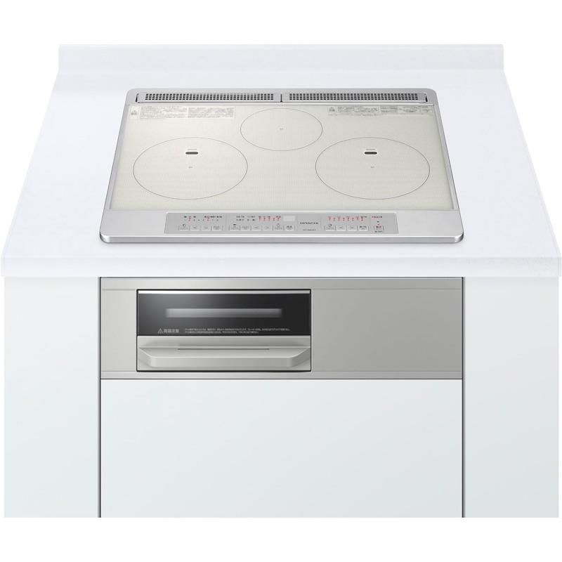日立 HITACHI ビルトイン IHクッキングヒーター シルバー 3口 幅60cm HT-N60ST-S 日立（HITACHI） ビルトイン IHクッキングヒーター シルバー 3口 幅