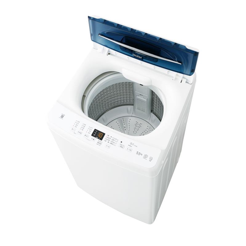 安心の1年保証付き！！　Haier　5.5kg全自動洗濯機　JW-UD55B  2023年製 Haier（ハイアール） 全自動洗濯機 JW-UD55B-W 5.5kg しわケア 除菌 DD