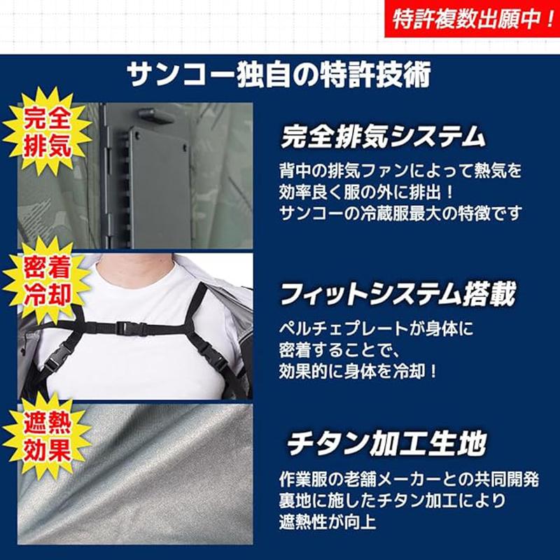 THANKO 開梱済 使用済 サンコー ファン付き 冷蔵服4 ベスト 本体のみ