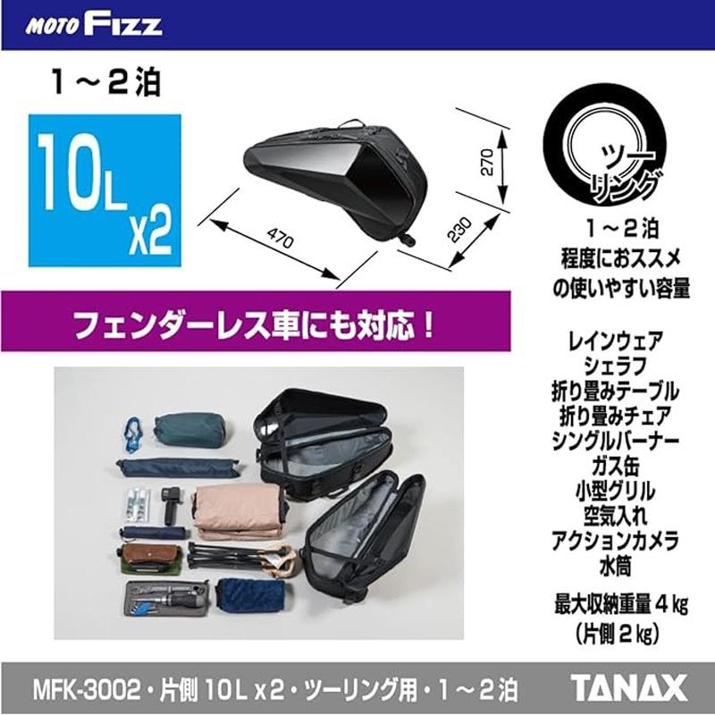 MOTOFIZZ TANAX タナックス カービングシェルケース2SS サイドバッグ