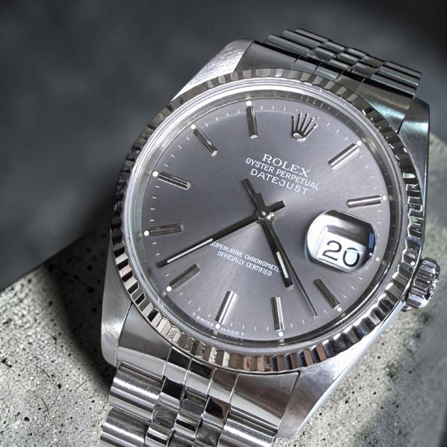 中古 ロレックス ROLEX 16234 T番(1996年頃製造) グレー メンズ 腕時計 デイトジャスト 【超希少 / 値下げ交渉可!! グレー文字盤 付属完備