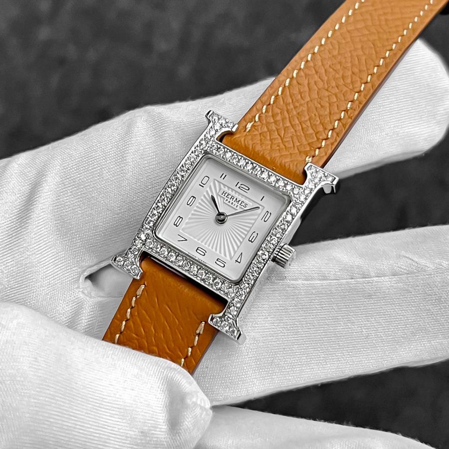 HERMES エルメス 腕時計 Hウォッチ HH1.210 レディース 革ベルト HERMES エルメス Hウォッチ HH1.210 2重巻きベルト レディース