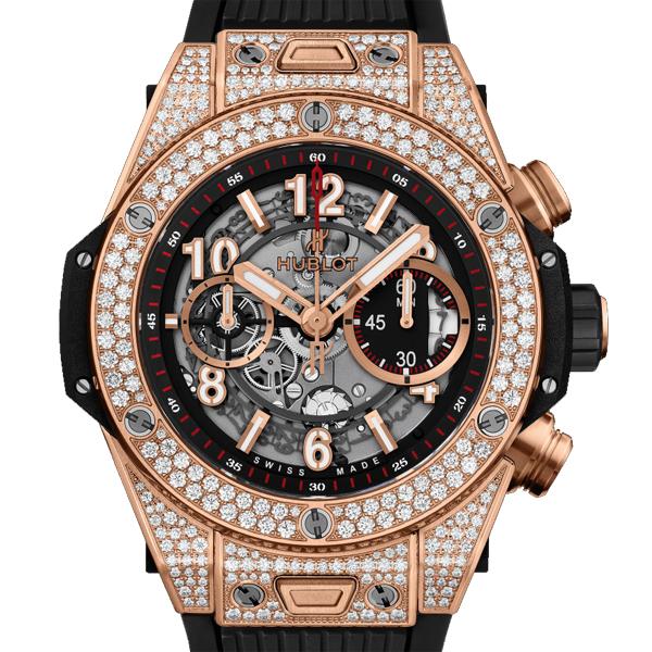 ビッグバン HUBLOT ウブロ ウニコ キングゴールド ダイヤモンド 45mm