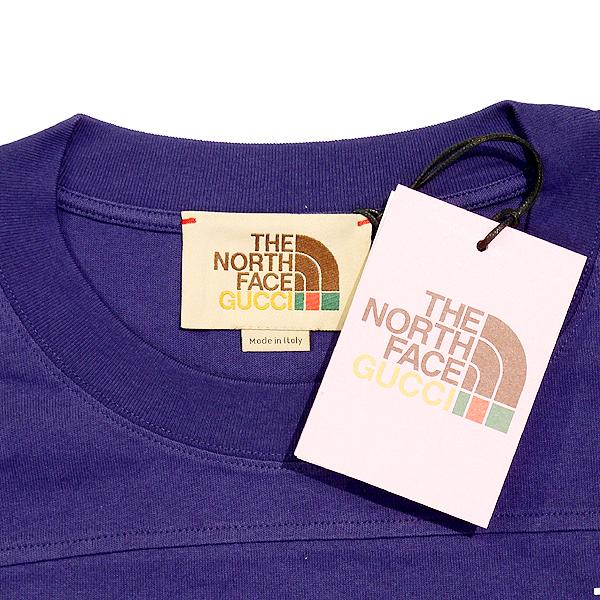 GUCCI x THE NORTH FACE グッチ ノースフェイス 第二弾 コラボ Tシャツ 新品 猫 ネイビー L ブルー 国内正規品 メンズ レディース 未使用の画像