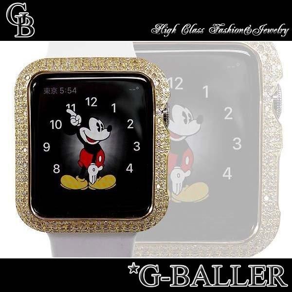 G-BALLER アップルウォッチカスタム ダイヤモンド ケース 42mm K18 Apple Watch 1 / 2 / 3 スマートウォッチアクセサリー