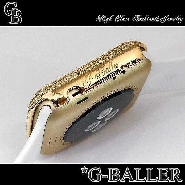 G-BALLER アップルウォッチカスタム ダイヤモンド ケース 42mm K18 Apple Watch 1 / 2 / 3｜gbss｜02