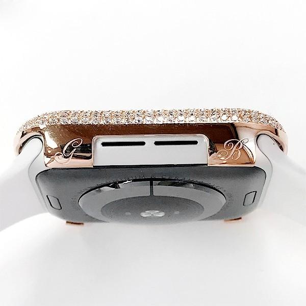 ローズゴールド★アップルウォッチカスタムczダイヤモンドカスタムカバー Apple Watch アップルウォッチ カバー 8 7 6 SE キラキラ 保護カバー