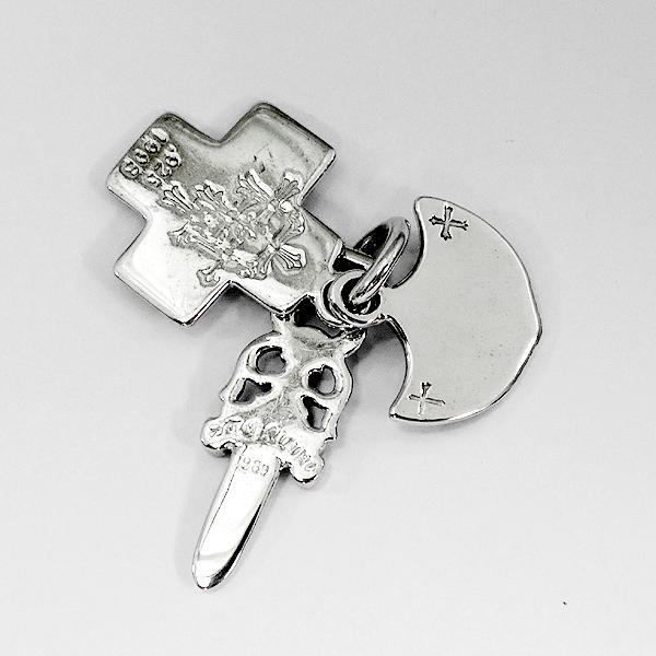 CHROME HEARTS クロムハーツ スリートリンケッツ パヴェ ダイヤモンド ペンダント トップ 3トリンケッツ ダイヤ スペシャルオーダー品  中古 美品