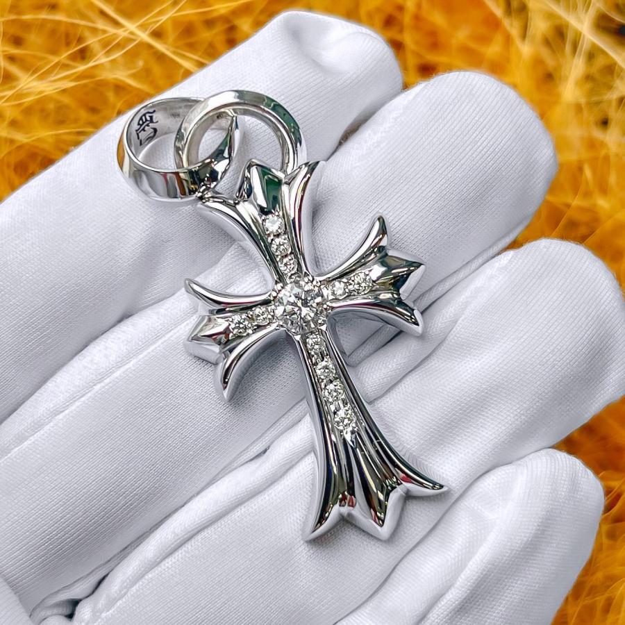 【インボイス付】クロムハーツ　ラージクロス　With ベイル クロムハーツラージクロス withベイル ペンダントトップインボイス付き