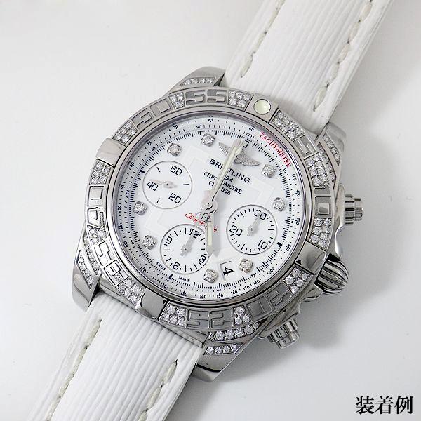 BREITLING ブライトリング クロノマット41用 純正レザーベルト 白 AB0140AF/A744 純正 レザーベルト ホワイト 時計 メンズ  中古 即納