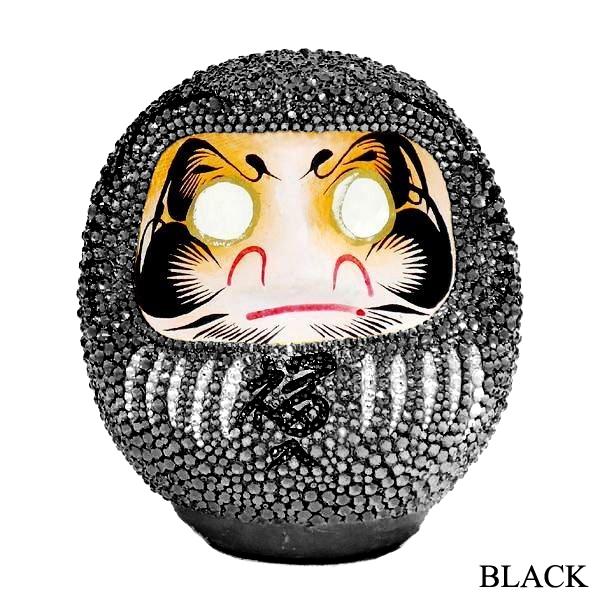 スワロフスキー ダルマ 黒 ブラック おしゃれ 高崎だるま 全面 スワロ