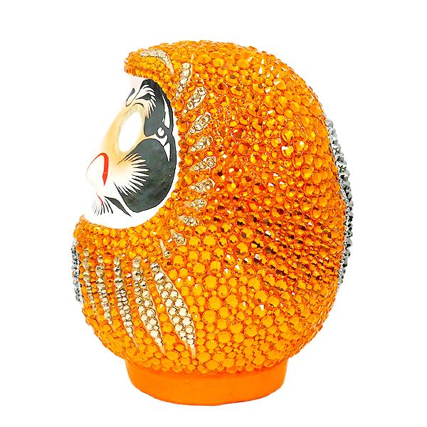 スワロフスキー ダルマ オレンジ 数字 ロゴ 高崎だるま 全面 スワロ