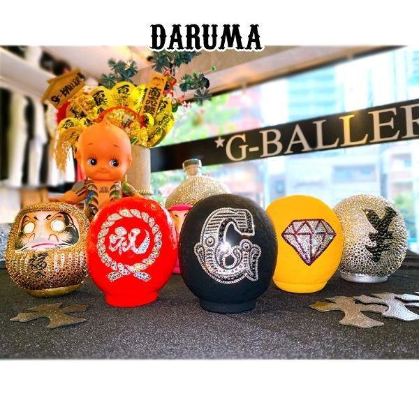スワロフスキー ダルマ オレンジ 数字 ロゴ 高崎だるま 全面 スワロ