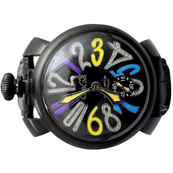 マヌアーレ GAGA MILANO ガガミラノ 48mm ブラックPVDカーボン 数字