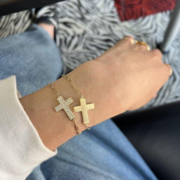 G-BALLER/ジーボーラー】K18 アンクレット クロス ダイヤモンド メンズ