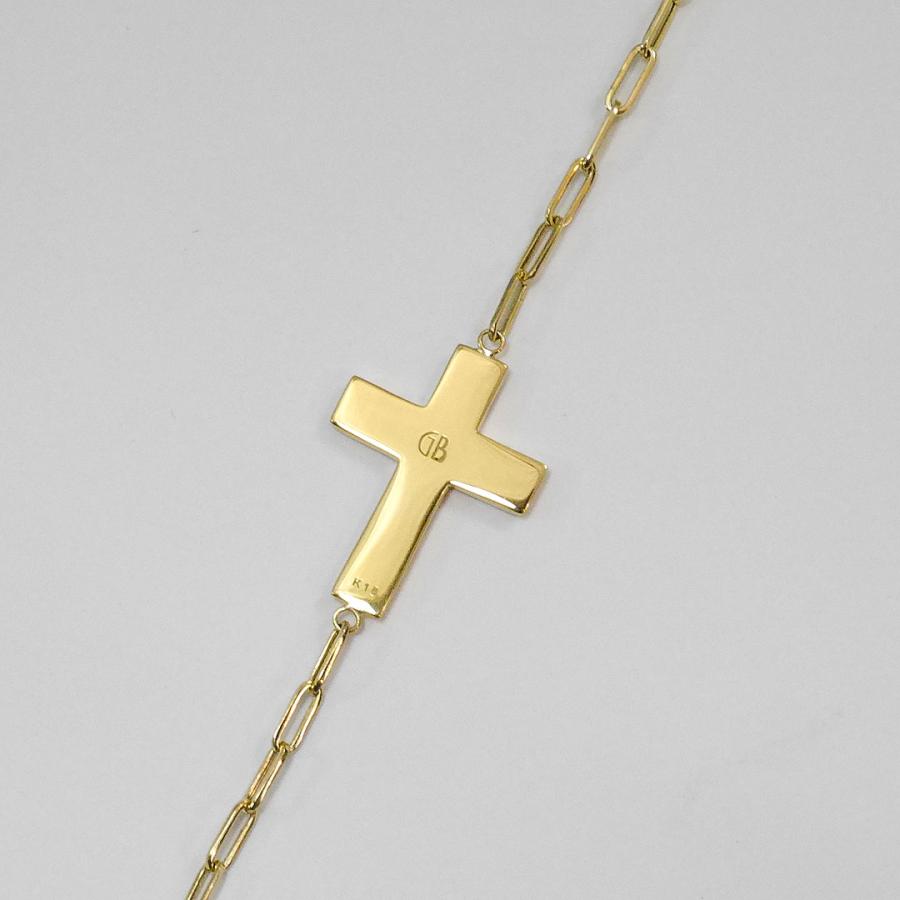 G-BALLER/ジーボーラー】K18 アンクレット クロス ダイヤモンド メンズ