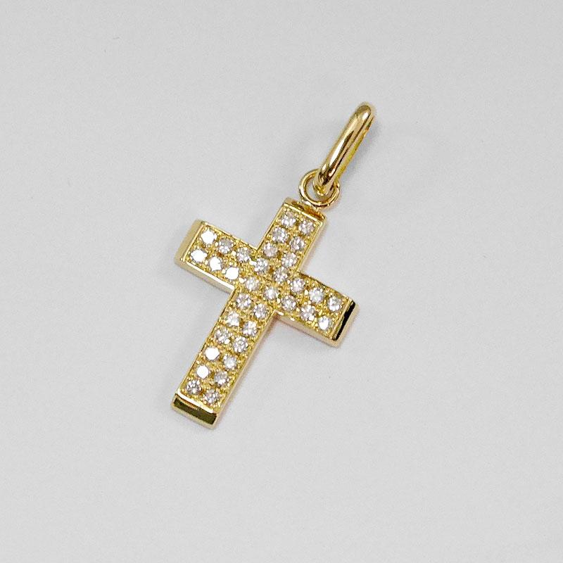 K18 ＷG クロストップ ネックレス トップのみ レディース K18WG ホワイトゴールド ブラック