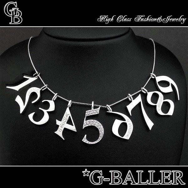 【G-BALLER / ジーボーラー】数字 ネックレス ナンバー ペンダント シルバー メンズ レディース